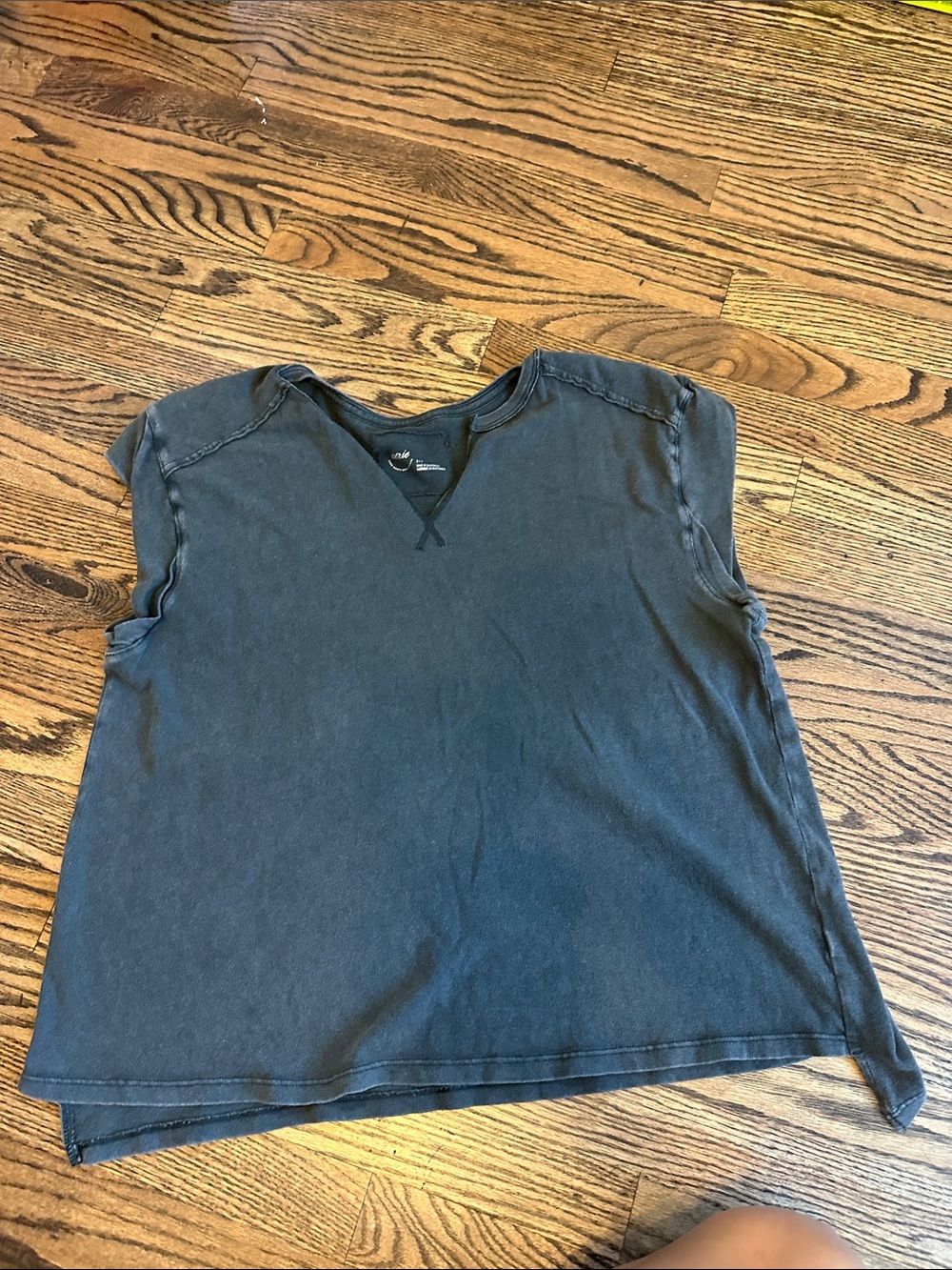 aerie Washed Black V-Neck Sleeveless Tee